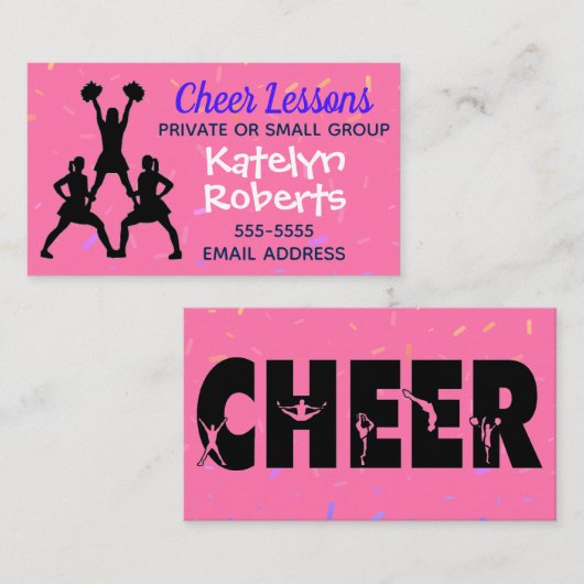 応援のレッスンピンク 名刺 (正面/裏面)