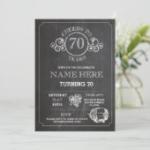 応援のワインの試飲のチョークの誕生会の招待 招待状 (スタンド正面)