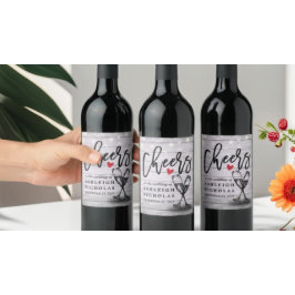 応援のワ結婚イングラスきらめくウッド ワインラベル