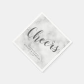 応援の上品なエレガント大理石結婚の スタンダードカクテルナプキン (角)