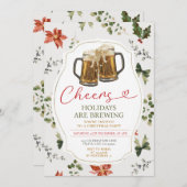 応援の休日は醸造クリスマスパーティーフローラ 招待状 (正面/裏面)
