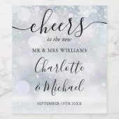 応援の冬の雪の台本の夫妻結婚へ ワインラベル (シングルラベル)