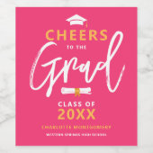 応援の卒業式カスタムパーティー ワインラベル (シングルラベル)