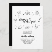 応援の卒業式招待状 招待状 (正面/裏面)