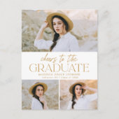 応援の卒業生金ゴールド3 Photo Gradation Party インビテーションポストカード (正面)