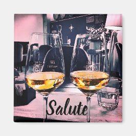 応援の単語をイタリアン持つワインマグネット マグネット