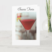 応援の双子への誕生日 カード (正面)