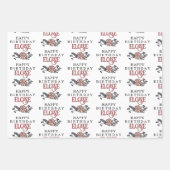 応援の年の鳥と花の誕生日 ラッピングペーパーシート (正面2)