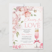 応援の愛するワイン試飲フローラブライダルシャワー 招待状 (正面)