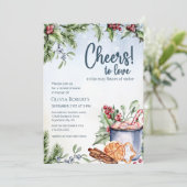 応援の愛ホットココアウィンターブライダルシャワー 招待状 (スタンド正面)