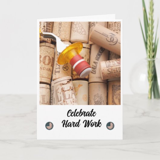 応援の懸命作業 – Labor Day Card サンキューカード (正面)