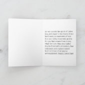 応援の懸命作業 – Labor Day Card サンキューカード (内部)