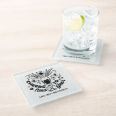 応援の新年お祝いデザイン ガラスコースター (アングル)