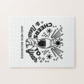 応援の新年お祝いデザイン ジグソーパズル (横)