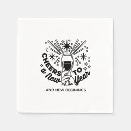 応援の新年お祝いデザイン スタンダードカクテルナプキン