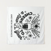 応援の新年お祝いデザイン タペストリー (正面(横))