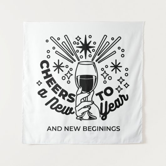 応援の新年お祝いデザイン タペストリー (正面)