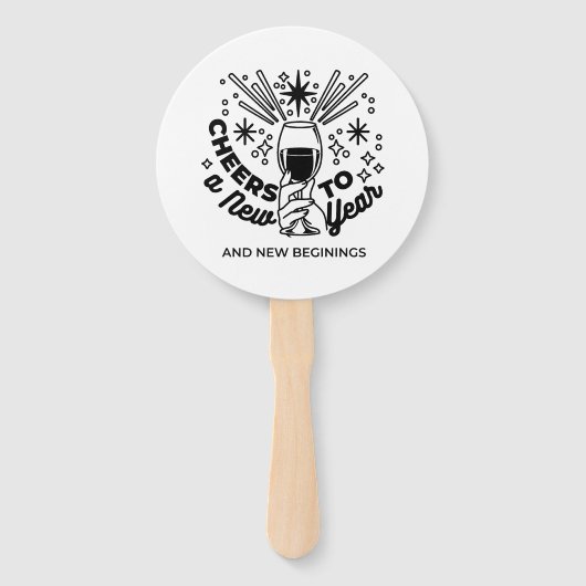 応援の新年お祝いデザイン ハンドファン (正面)