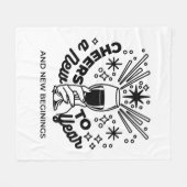 応援の新年お祝いデザイン フリースブランケット (正面(横))