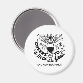 応援の新年お祝いデザイン マグネット
