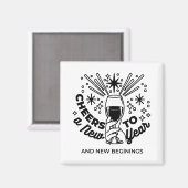 応援の新年お祝いデザイン マグネット (正面/裏面)