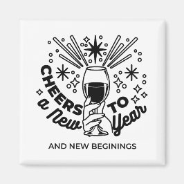 応援の新年お祝いデザイン マグネット