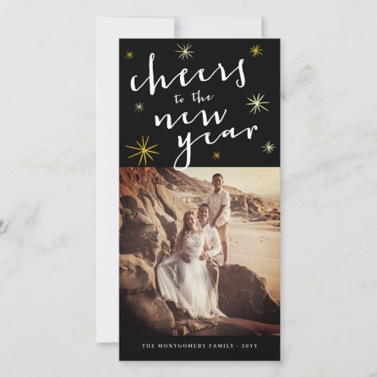 応援の新年のスターバストFireworksの写真 シーズンカード (正面)