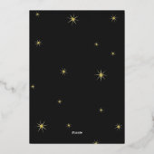 応援の新年のスターバストFireworksの写真 箔シーズンカード (裏面)