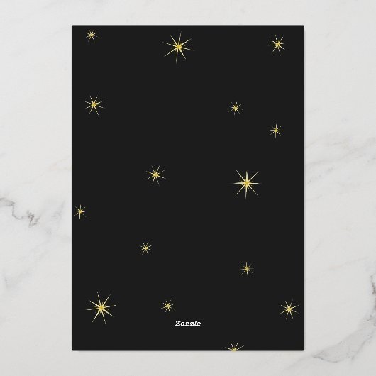 応援の新年のスターバストFireworksの写真 箔シーズンカード (裏面)