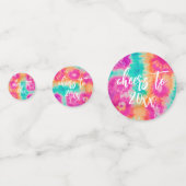 応援の新年のタイダイティール（緑がかった色）写真70s Vibe コンフェッティ (裏面)