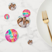 応援の新年のタイダイティール（緑がかった色）写真70s Vibe コンフェッティ (グループ)