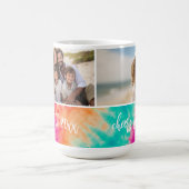 応援の新年のタイダイティール(緑がかった色)写真70s Vibe コーヒーマグカップ (中央)