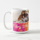 応援の新年のタイダイティール(緑がかった色)写真70s Vibe コーヒーマグカップ (左)