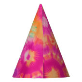 応援の新年のタイダイティール（緑がかった色）写真70s Vibe パーティーハット (裏面)