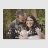 応援の新年の写真の休日のマグネットカード (正面)