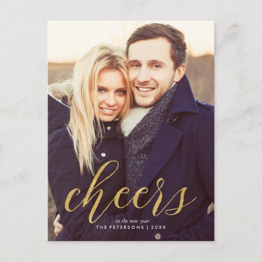 応援の新年の写真の休日 シーズンポストカード (正面)