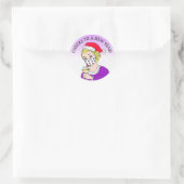 応援の新年，フェイスマスクのレトロレディ ラウンドシール (バッグ)