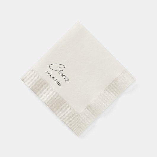 応援の新郎新婦にコーニングペーパーナプキン 縁ありカクテルナプキン (角)