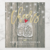 応援の木結婚工の壺の灯りに ワインラベル (シングルラベル)