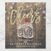 応援の木結婚工の壺の灯りに ワインラベル (シングルラベル)