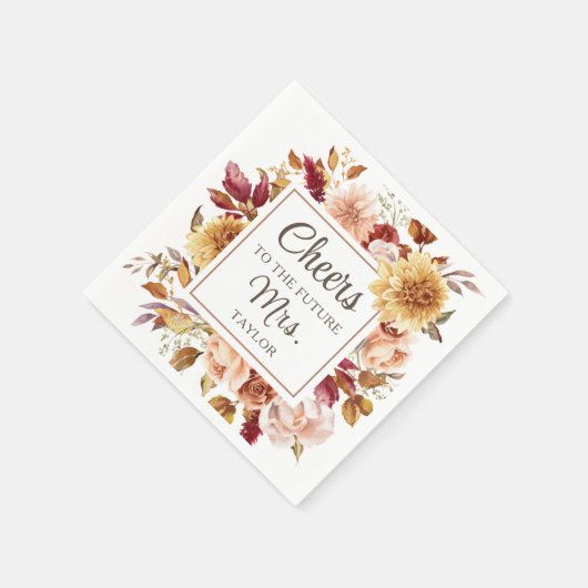 応援の未来へのミセス秋フローラブライダルシャワー スタンダードカクテルナプキン (角)