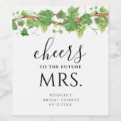 応援の未来へミセス・ワインブライダルシャワー ワインラベル (シングルラベル)