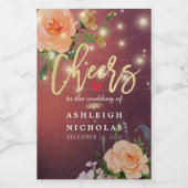 応援の燃え結婚るフローラストリングライト フードラベル (シングルラベル)