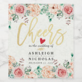 応援の燃え結婚るフローラストリングライト ワインラベル (シングルラベル)