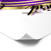 応援の紫と金ゴールドの質 ポスター (角)