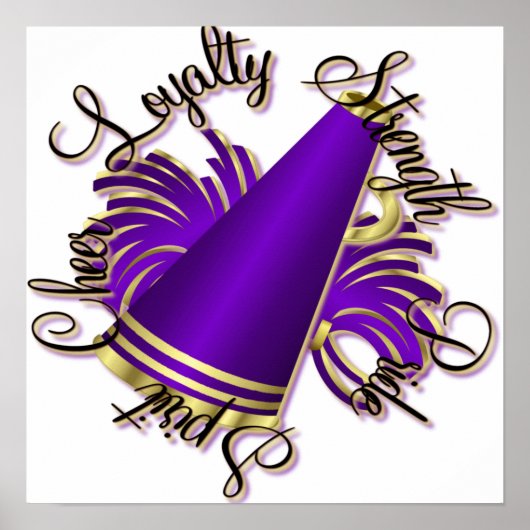 応援の紫と金ゴールドの質 ポスター (正面)