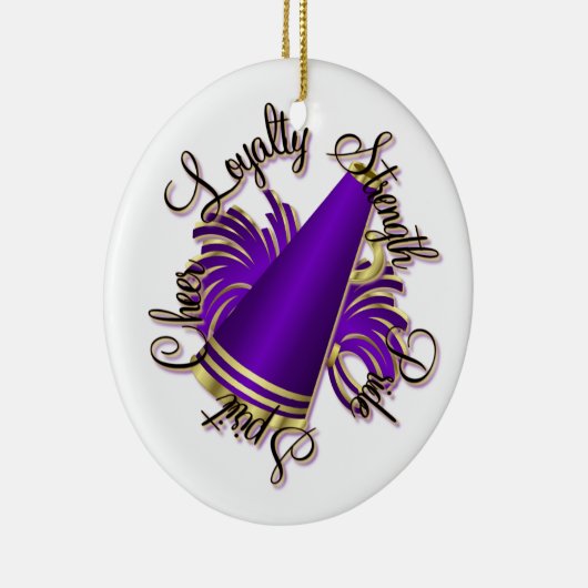 応援の紫色および金ゴールドのカスタマイズ可能なオーナメント セラミックオーナメント (右)