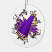 応援の紫色および金ゴールドのカスタマイズ可能なオーナメント セラミックオーナメント (左)