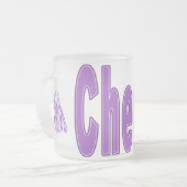 応援の紫色のマグ フロストグラスマグカップ (正面左)