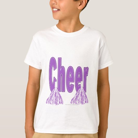 応援の紫色の子供のティー Tシャツ (正面)